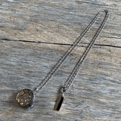 antique dial&movement reversible necklace "citizen"【K0540】