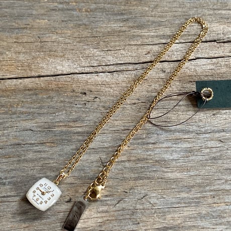 antique square dial necklace K18GP【K0779】