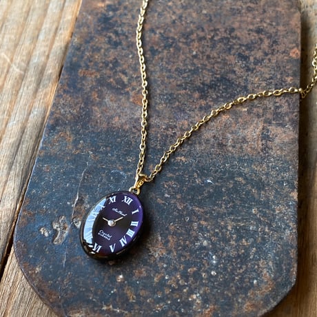 【企画展作品】antique oval dial necklace "ORIENT" K18GP【something special/S0005】