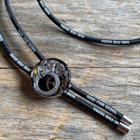【K0640】 CLOPOA "NINE-FIVE GEARS" looptie necklace black