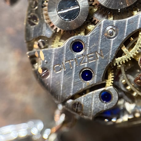 antique dial&movement reversible necklace "citizen"【K0540】