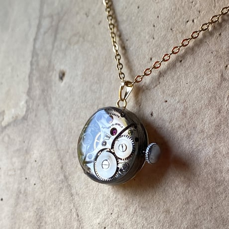 【K0691】antique dial&movement necklace  K18GP