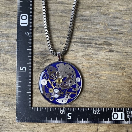 CLOPOA large long necklace blue【K0707】