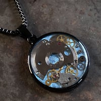 CLOPOA BLACK standard necklace solid blue【K0598】