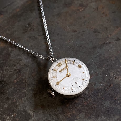 【K0699】 antique dial&movement necklace