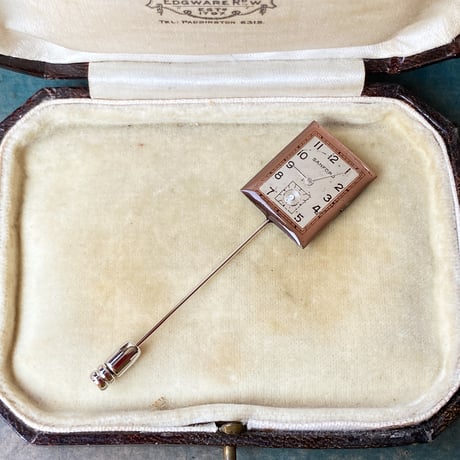 【企画展作品】antique square dial hatpin/lapelpin 【something special/S0028】