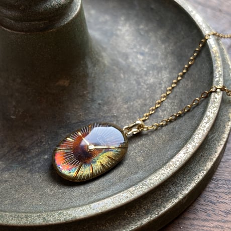 antique oval dial necklace "eastern europe"【K0795】