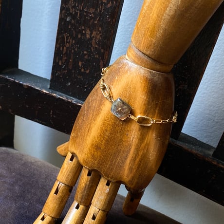 antique copper tonneau dial bracelet K18GP "MONARCH"【K0914】