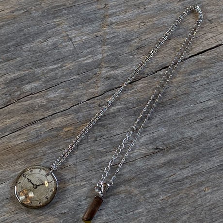antique round dial necklace 【K0556】