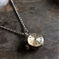 antique dial&movement reversible petit necklace【K0583】