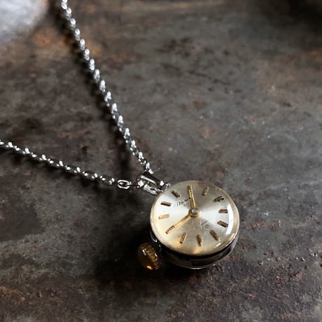 antique dial&movement reversible petit necklace【K0583】