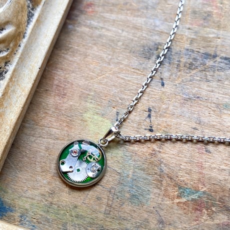 CLOPOA petit necklace green【K0802】