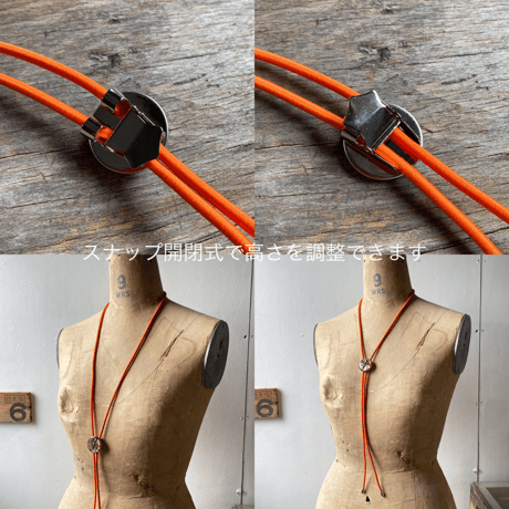 【K0638】 CLOPOA "NINE-FIVE GEARS" looptie necklace orange