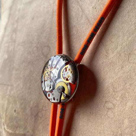 【K0638】 CLOPOA "NINE-FIVE GEARS" looptie necklace orange