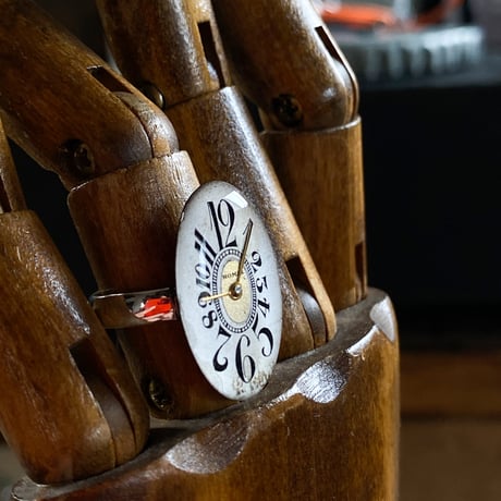 antique dial ring #13 SV925  "1920's art nouveau" ボックス付【K0757▲】