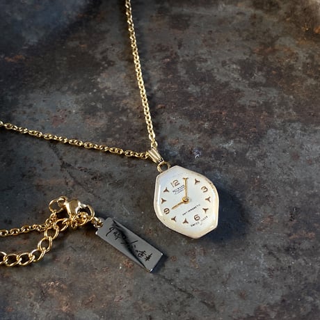 【K0611】 antique dial necklace K18GP