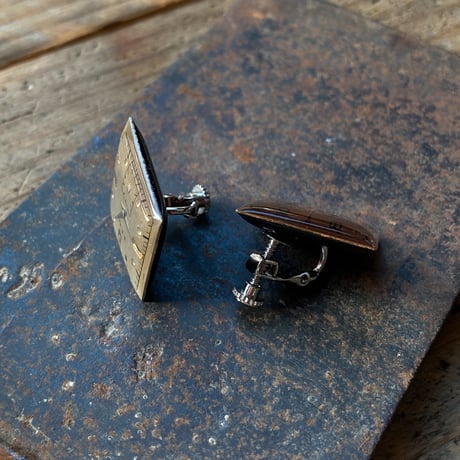 【企画展作品】antique dial square rhombus earrings【something special/S0019】
