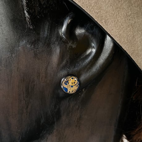 【K0627】 CLOPOA BLACK petit pierced earrings blue