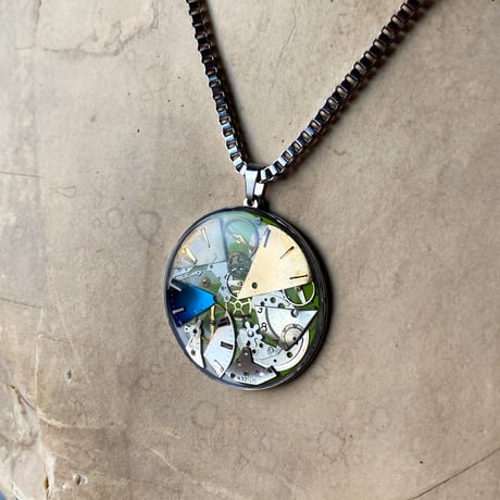 CLOPOA large long necklace light green(ボックス付)【K0727】