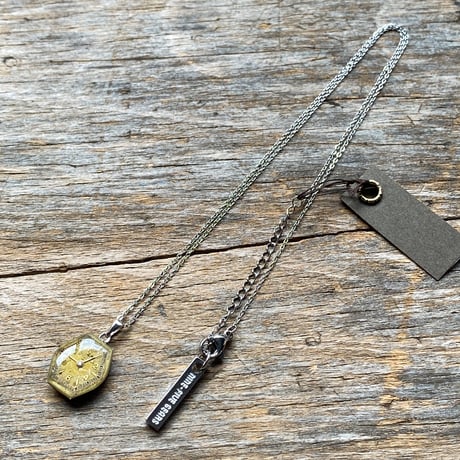antique octagon dial necklace K18GP "BULOVA"【K0932】