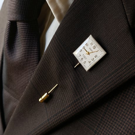 【企画展作品】antique square dial hatpin/lapelpin 【something special/S0026】