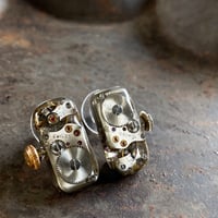 antique ladies movement pierced earrings【K0577】