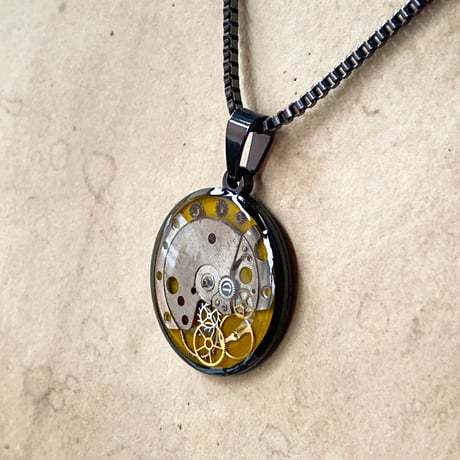 CLOPOA BLACK standard necklace yellow【K0903】