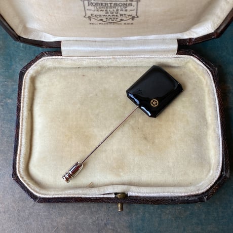 【企画展作品】antique square dial hatpin/lapelpin 【something special/S0029】
