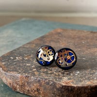 CLOPOA BLACK petit pierced earrings blue【K0878】