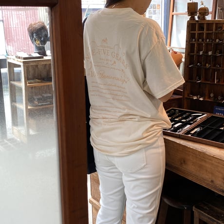 9時5分の歯車オリジナルTシャツ "10th ANNVERSARY" ナチュラル×ベージュ
