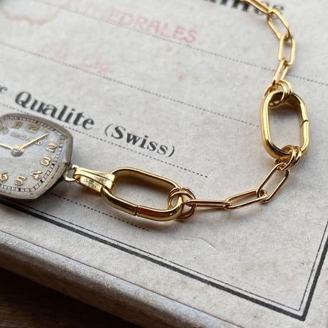 antique square dial bracelet【K0821】