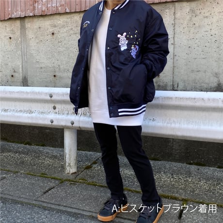 【先行販売】スタジアムジャケット「STAY GOLD」 ネイビー×ホワイト 2種【企画展「STAY GOLD」アパレル】