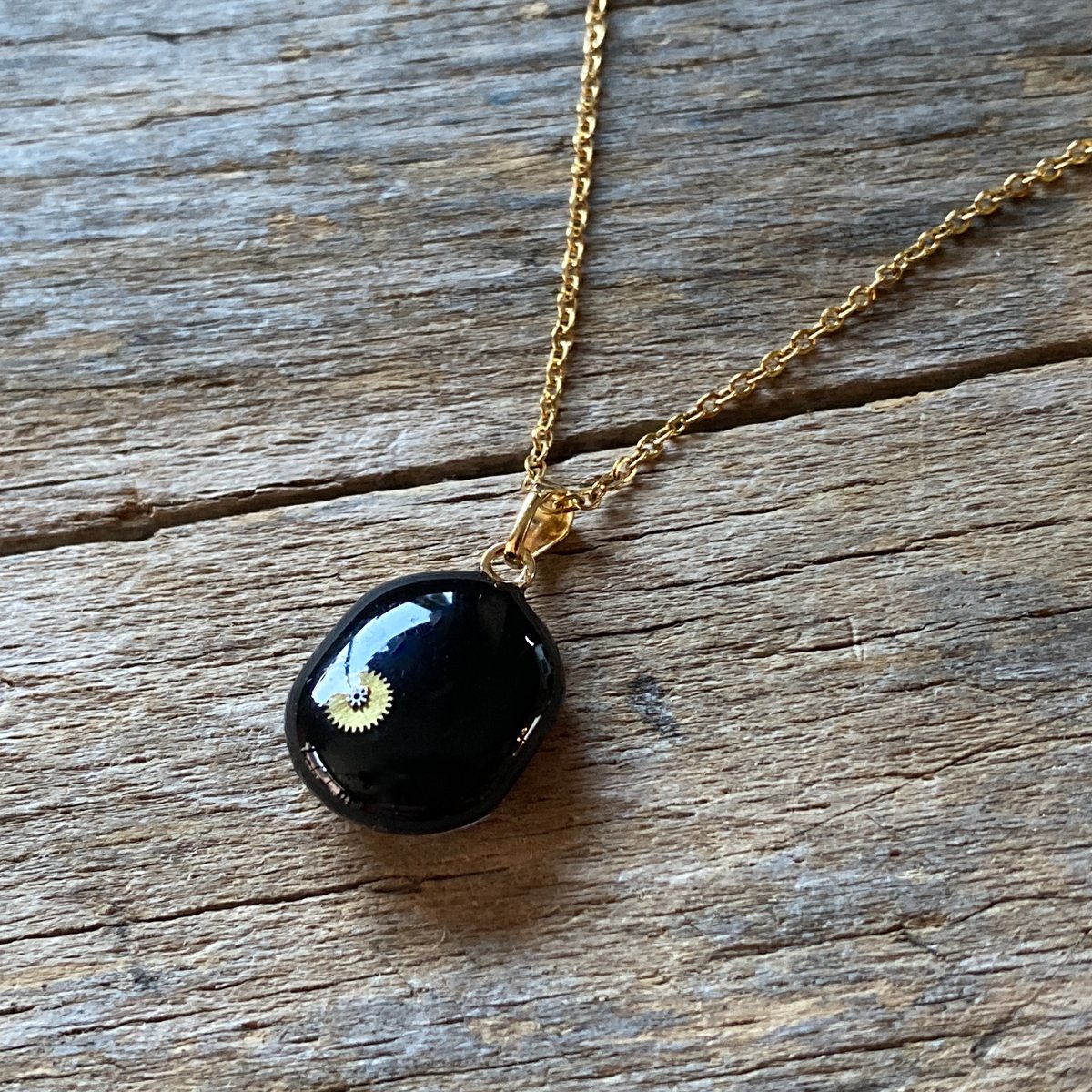 new!!】antique tonneau copper dial necklace 