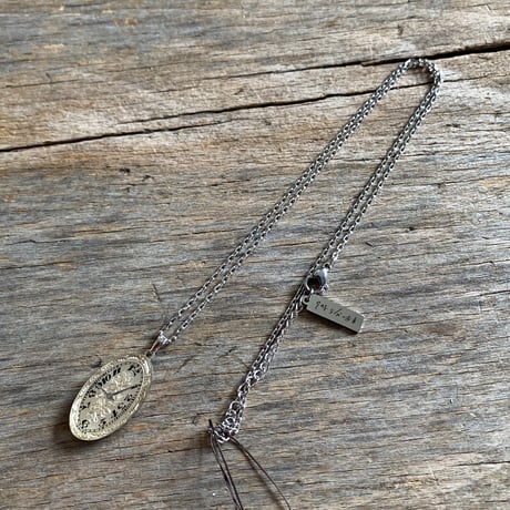 Antique dial necklace  "1920's art nouveau hand engraving" ボックス付【K0776】