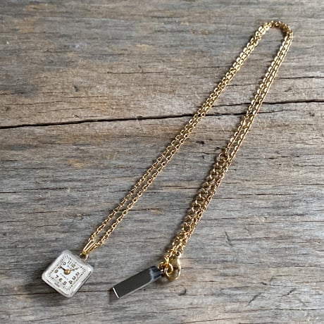 antique square dial necklace K18GP【K0742】