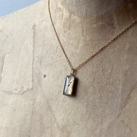 antique rectangle dial necklace K18GP【K0783】