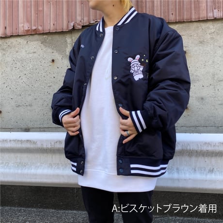 【先行販売】スタジアムジャケット「STAY GOLD」 ネイビー×ホワイト 2種【企画展「STAY GOLD」アパレル】