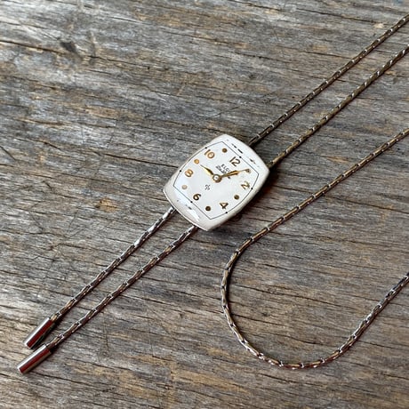 【new!!】antique dial chain looptie necklace "ELGIN"【K1018】