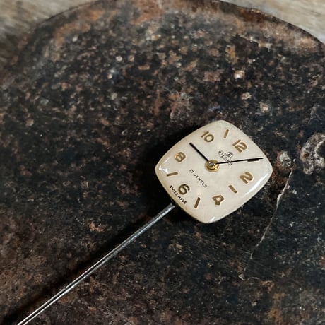 antique square dial hatpin【K0632】