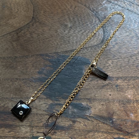 antique square dial necklace K18GP【K0813】