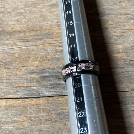 【new!!】CLOPOA BLACK flat date ring black×red (デイトリング) 19号 ボックス付【K0997】