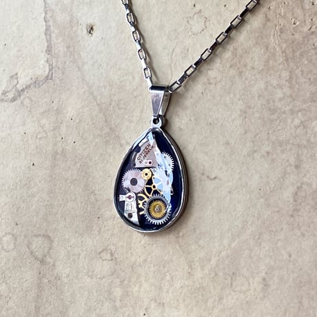 CLOPOA teardrop necklace blue 【K0904】