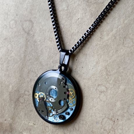 CLOPOA BLACK standard necklace solid blue【K0598】