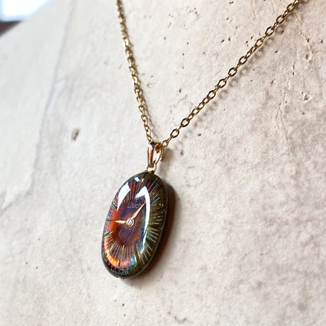 antique oval dial necklace "eastern europe"【K0795】