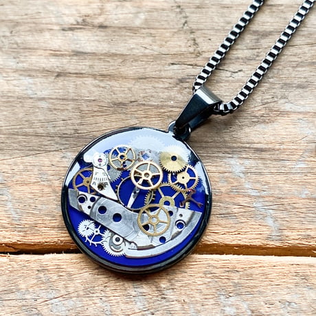 CLOPOA BLACK standard necklace blue【K0840】