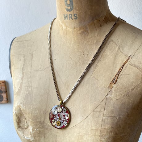 【K0693】CLOPOA standard large necklace red