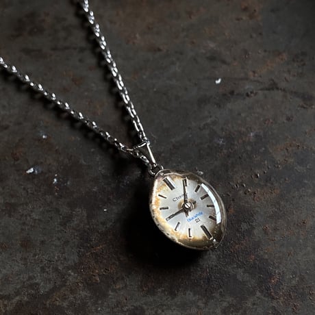 antique teardrop dial necklace【K0775】