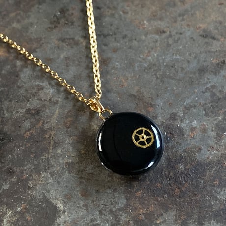 【K0700】 antique dial necklace K18GP "Sマーク"