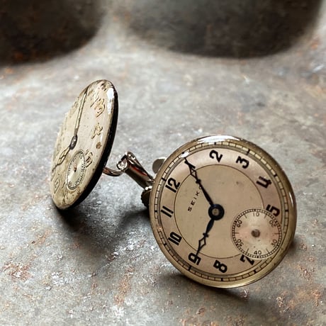 antique round dial earrings【K0814】
