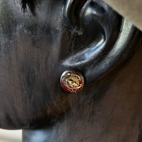 CLOPOA petit pierced earrings bordeaux【K0574】
